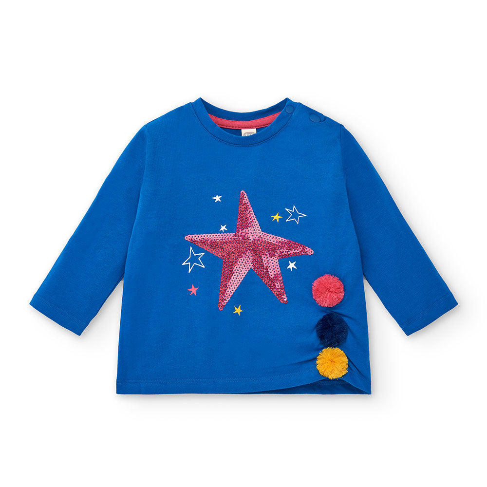 Tuc Tuc Girls' Clothing Line T-shirt, long-sleeved with sequin appliqué in neon colors. 
Composiz...