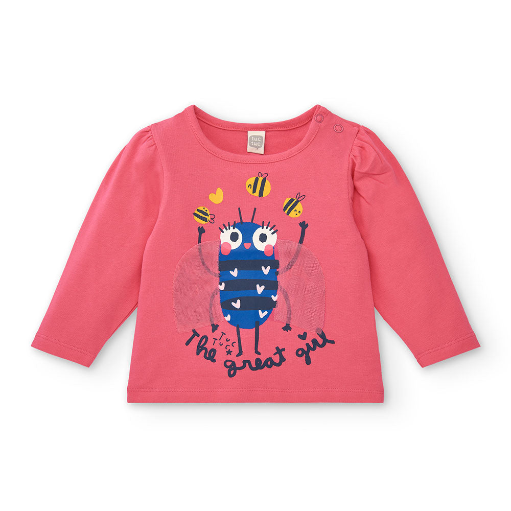T-shirt from the Tuc Tuc Girls' Clothing Line, with long sleeves and a multicolor print on the fr...