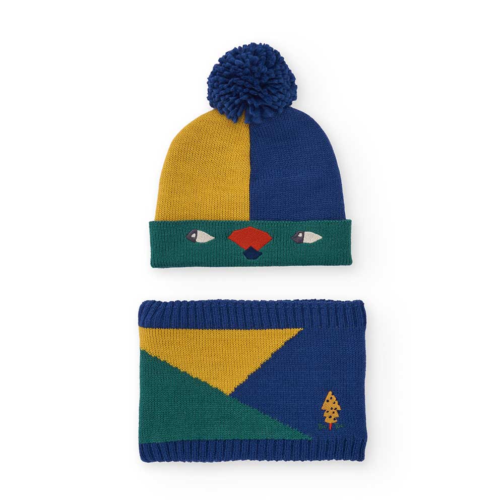 Set of the Children's Clothing Line Tuc Tuc, consisting of a hat with pom pom and embroidered eye...