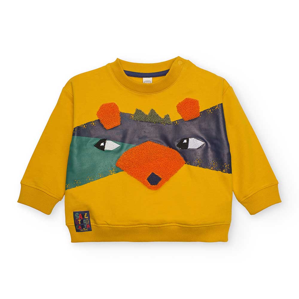 Sweatshirt from the Children's Clothing Line Tuc Tuc, with multicolor designs and bouclé fabric a...