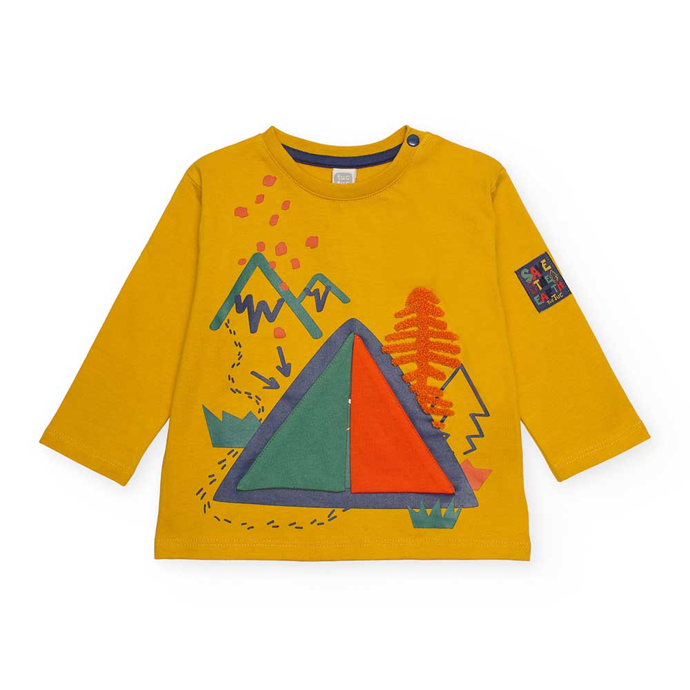 Long sleeve shirt from the Tuc Tuc Children's Clothing Line, with fabric game applications on the...