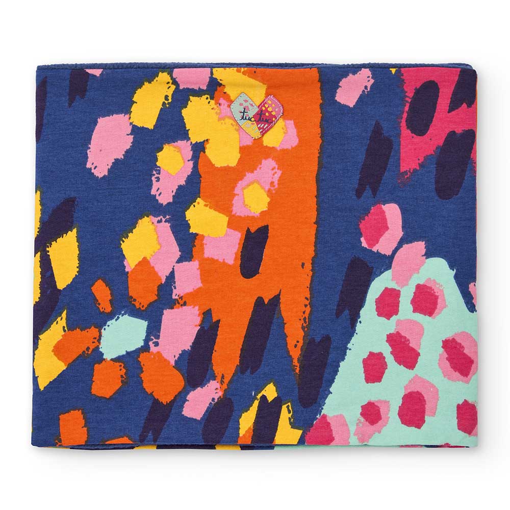 Scaldacollo of the Clothing Line for Girls Tuc Tuc, with fleece inside and multicolor pattern out...