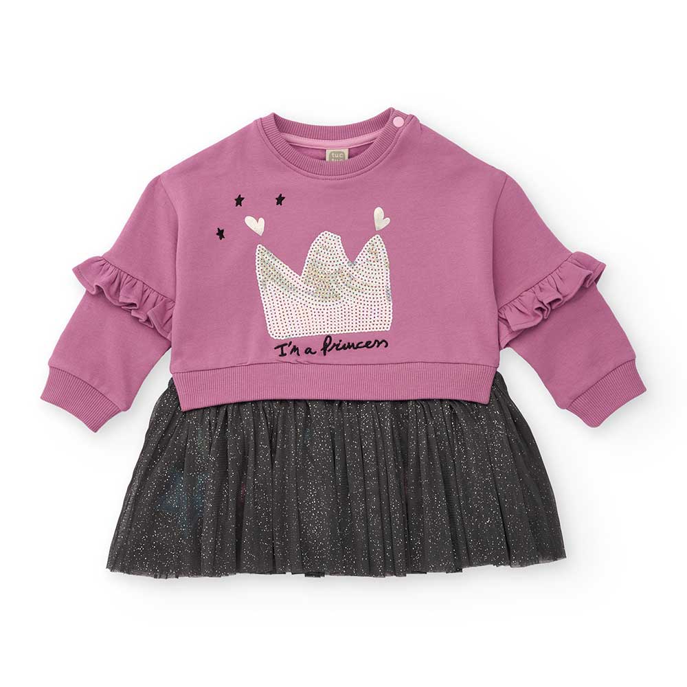 Dress from the Tuc Tuc Girls' Clothing Line with ruffles on the straps and a tulle skirt with mul...