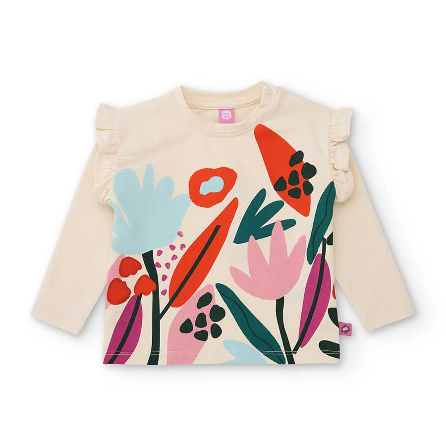 Scopri la maglia a manica lunga con stampa floreale, un capo dolce e confortevole perfetto per le...