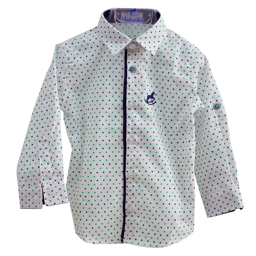
  Shirt from the Ambarabà children's clothing line; in a cute polka dot pattern.
  contrasting c...