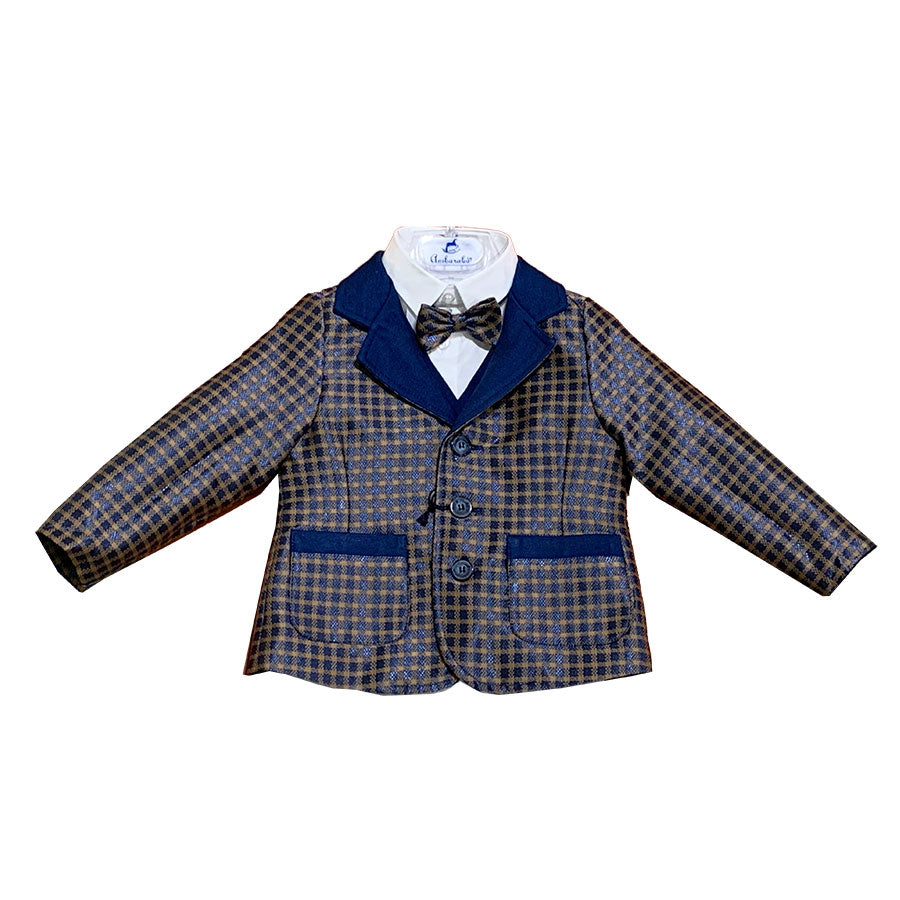 
  Jacket of the children's clothing line Eenban, in elegant fabric with pattern
  plaid, plain c...