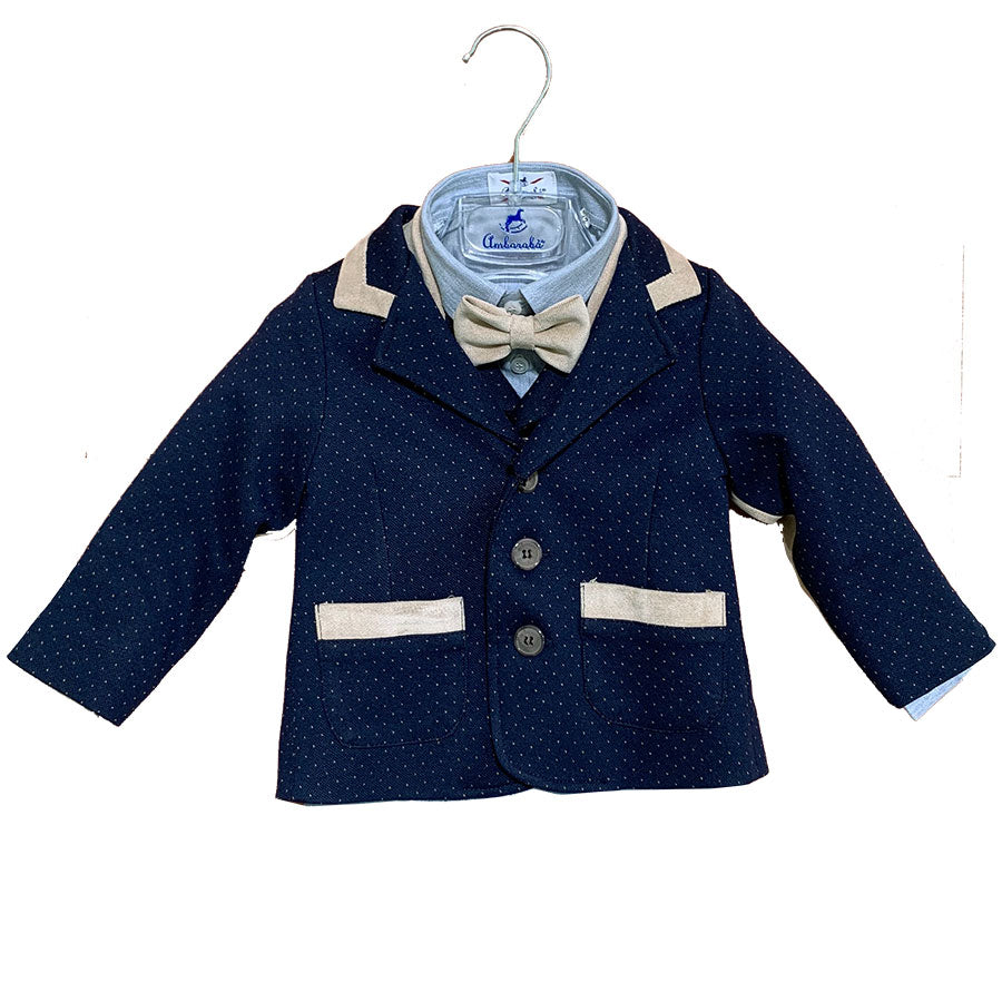 
  Jacket from the Ambarabà children's clothing line, in soft, solid color fabric
  with dot-like...