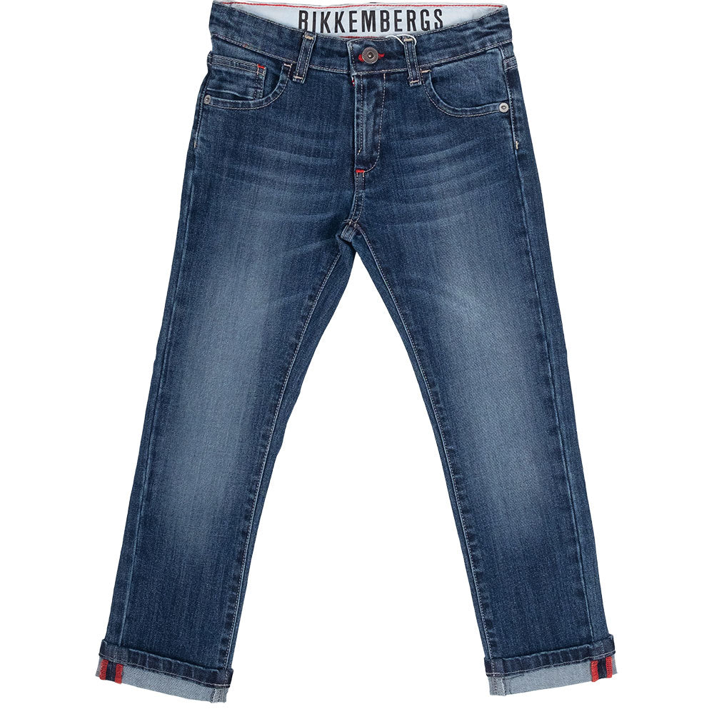 
  Jeans from the Bikkembergs children's clothing line, with regular cut and size
  adjustable at...