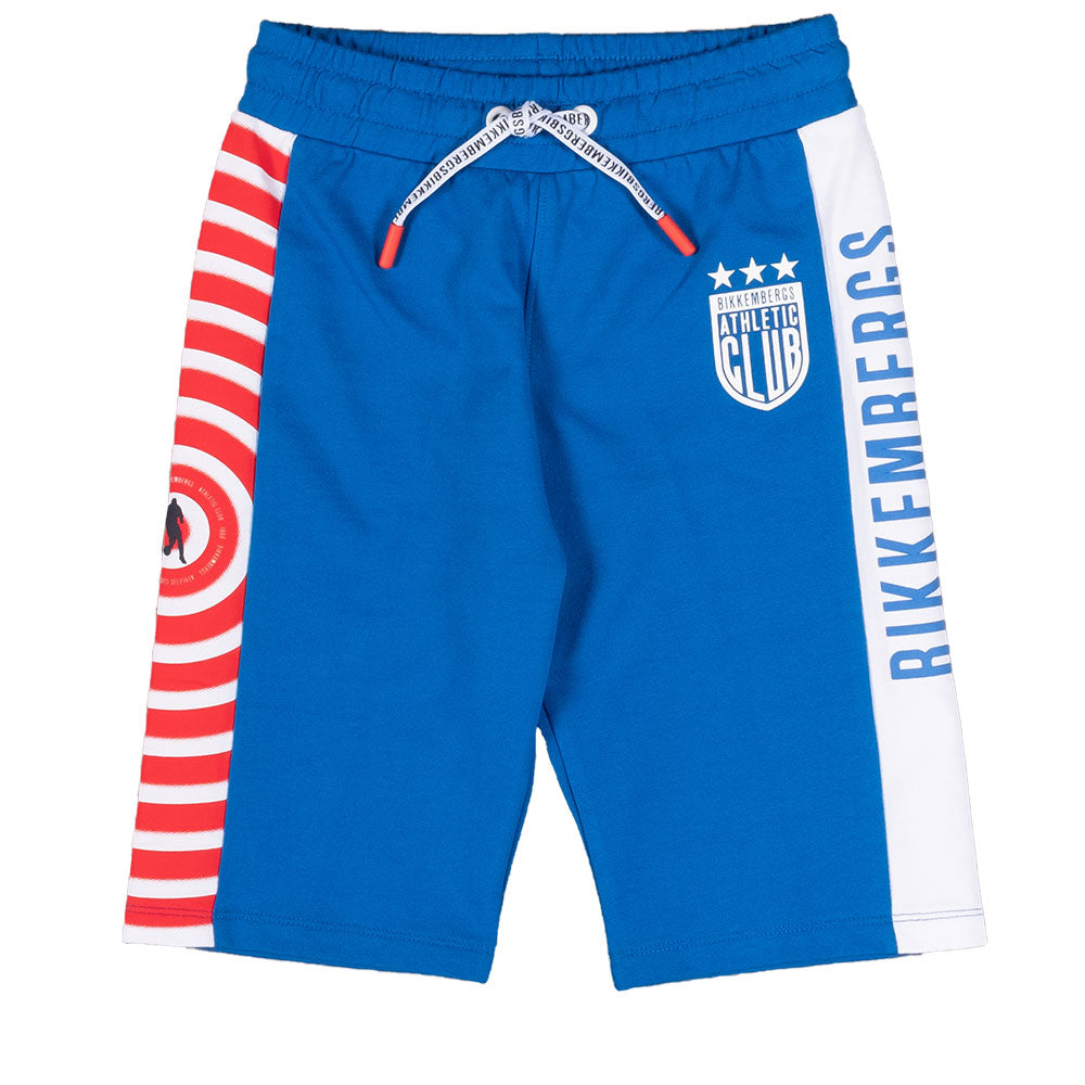 
Bermuda shorts in brushed fleece from the Bikkembergs children's clothing line, with drawstring ...