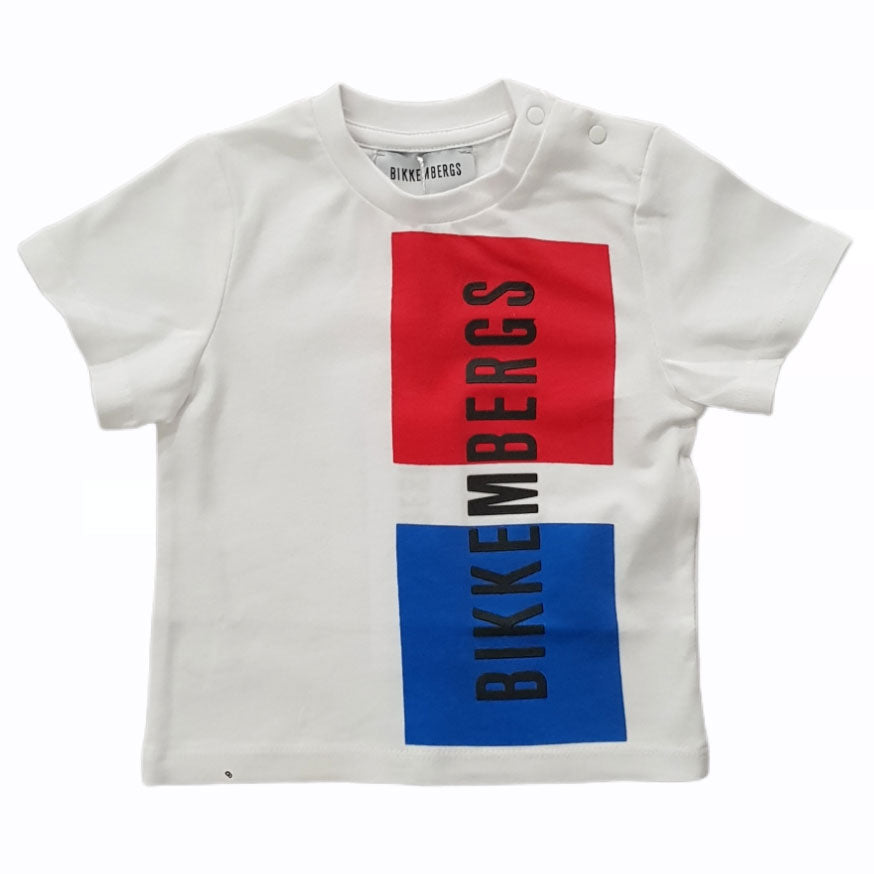 
T-shirt from the Bikkembergs children's clothing line, with print on the front and snap buttons ...