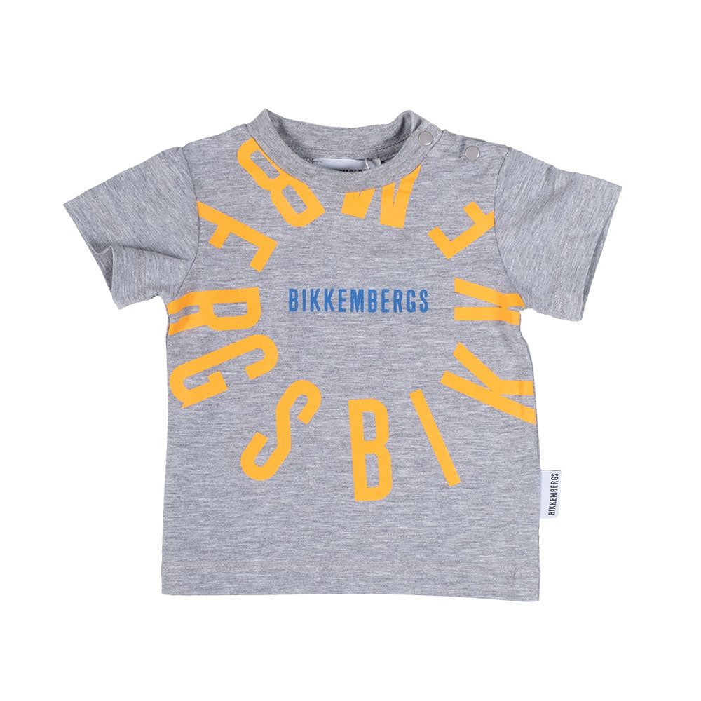 
T-shirt from the Bikkembergs children's clothing line, with colorful print on the front and snap...