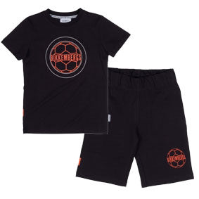 Two-piece suit from the Bikkembergs children's clothing line, tone on tone, t-shirt with print on...