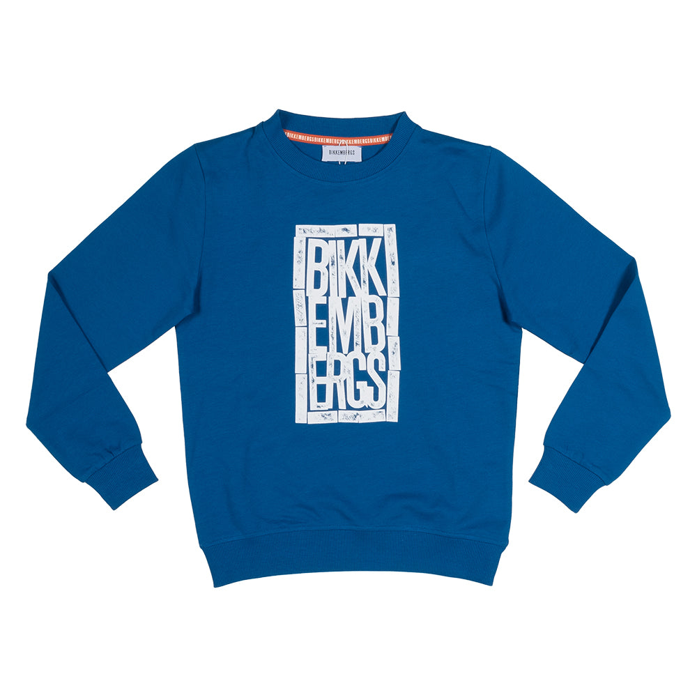 Brushed fleece blouse from the Bikkembergs children's clothing line, with contrasting color print...