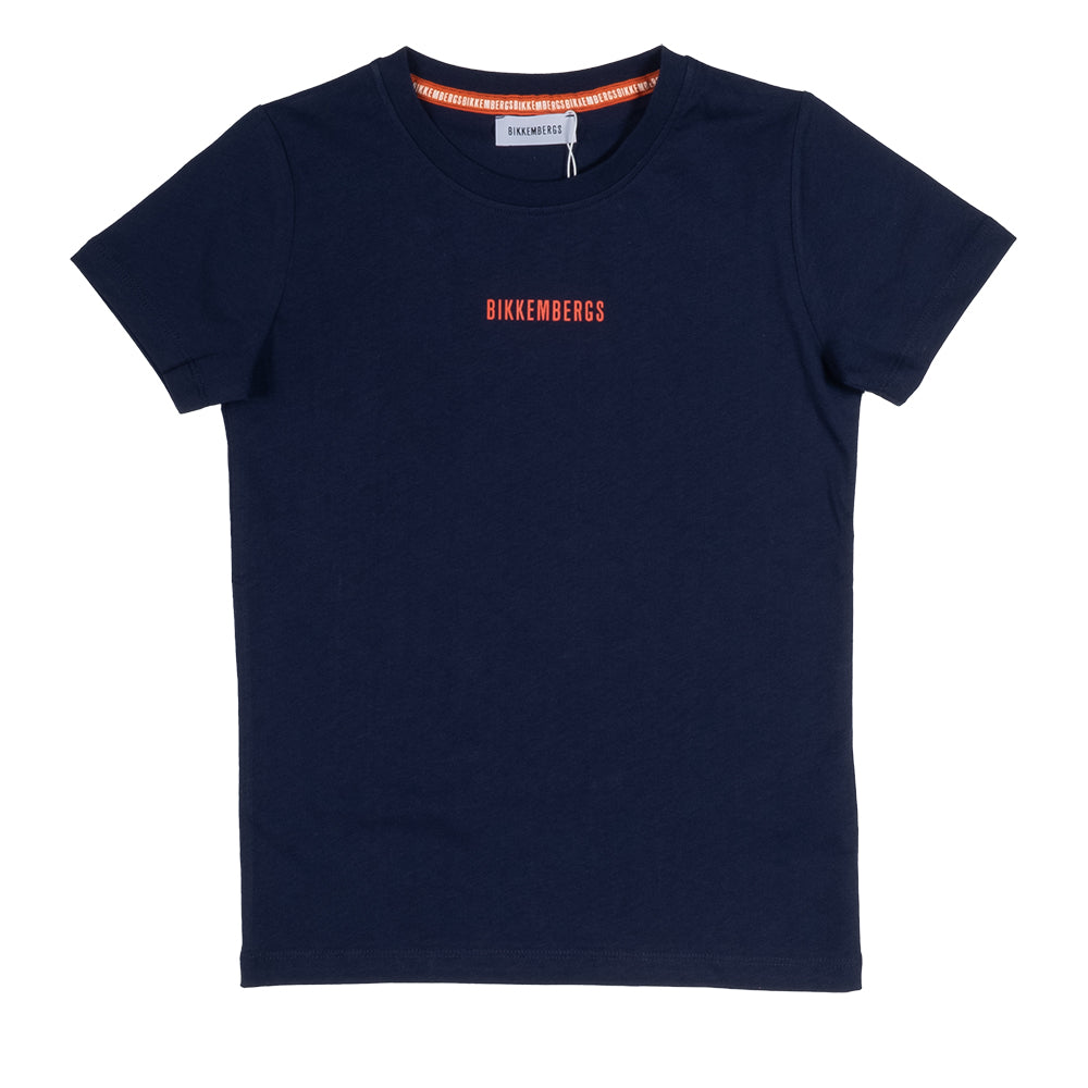 T-shirt from the Bikkembergs children's clothing line, with logo on the front and contrasting col...
