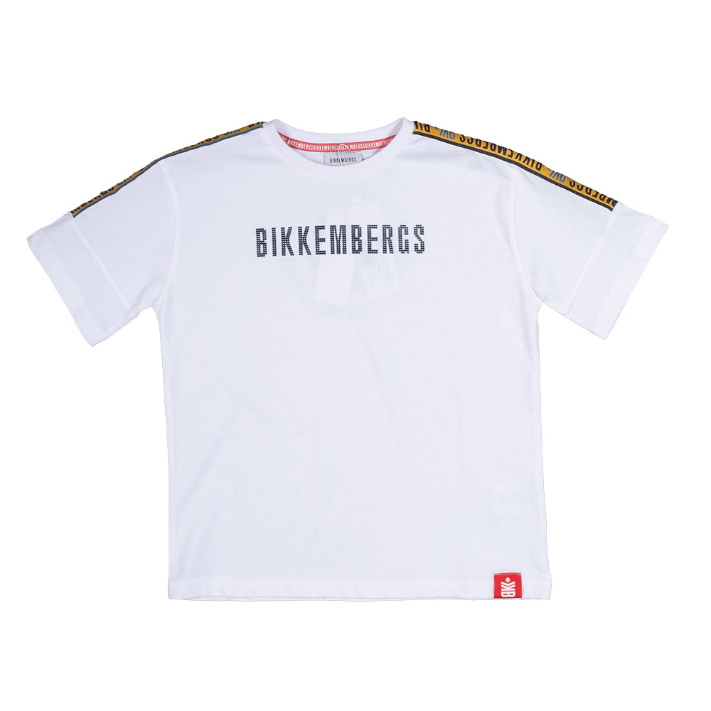 T-shirt from the Bikkembergs children's clothing line, with applications on the front and fabric ...