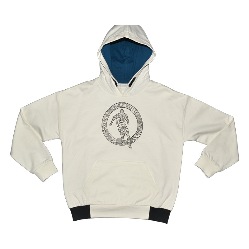 Hooded sweatshirt from the Bikkembergs children's clothing line, with black details and logo on t...