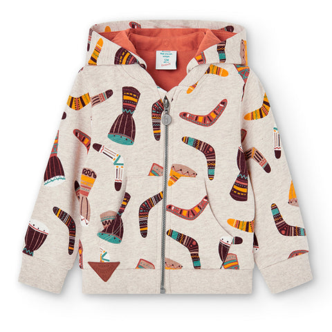 Printed fleece jacket for baby boy
