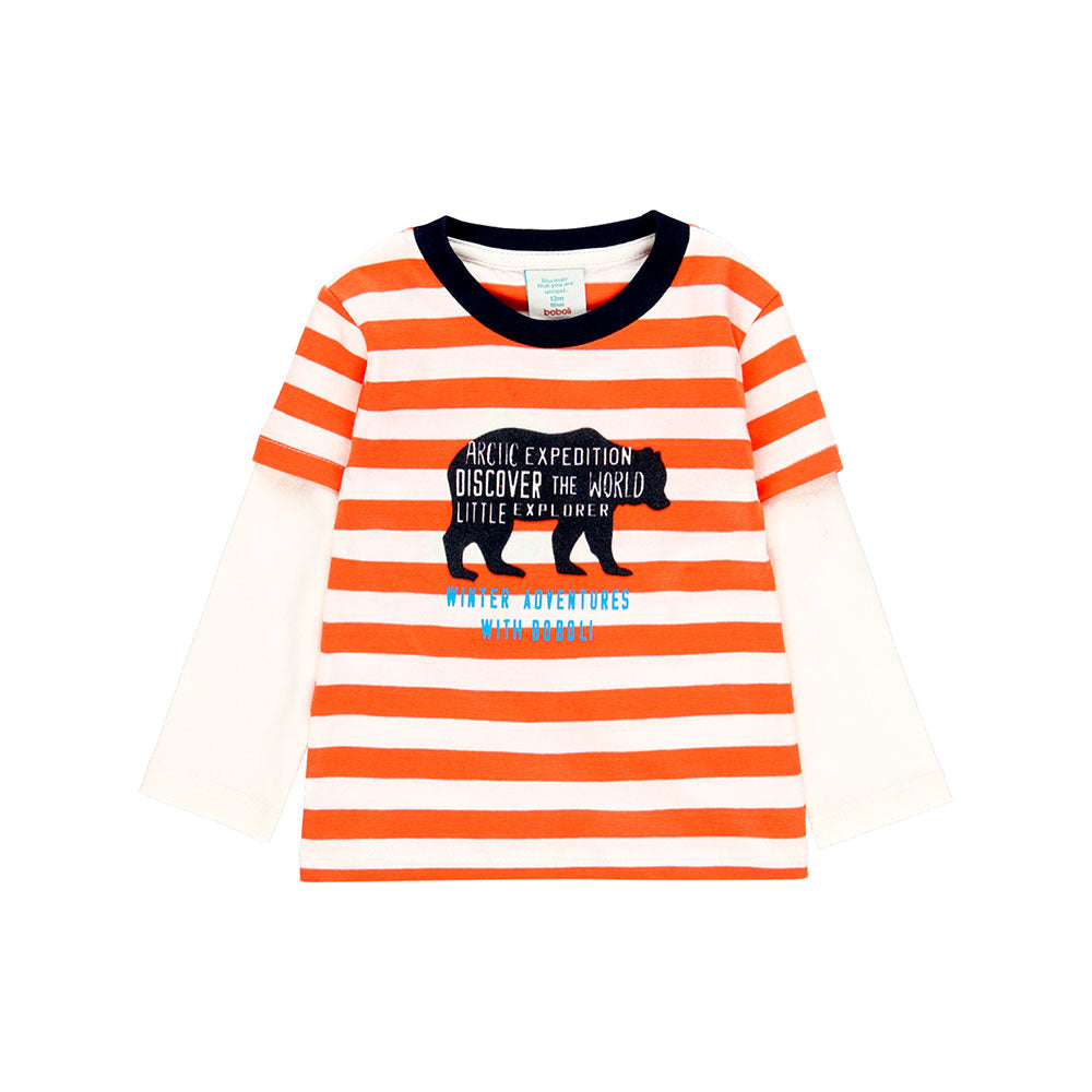 
Long-sleeved T-shirt from the Boboli Children's Clothing Line, with front colored print on a str...
