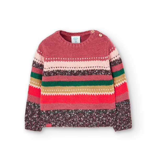 
Sweater from the Boboli Girls' Clothing Line, with striped pattern and wooden buttons on one sid...