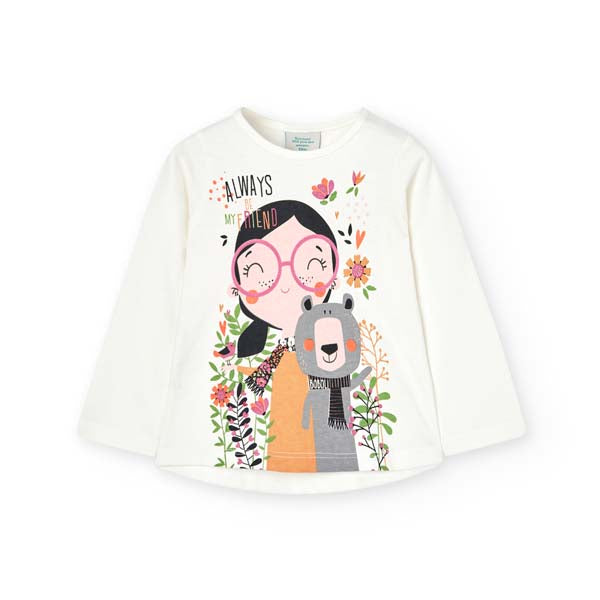 
Long-sleeved t-shirt from the Boboli Girls' Clothing Line, with multicolor print on the front.

...
