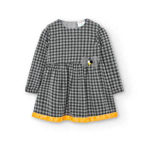 Vichy jersey dress for girls