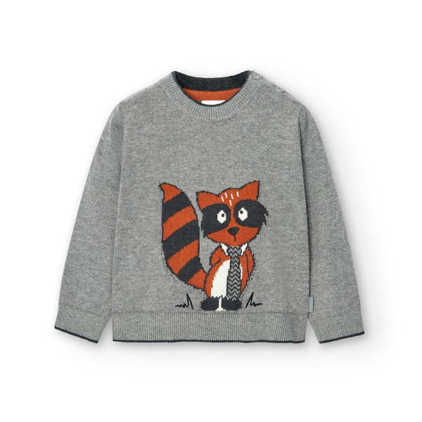 
Sweater from the Boboli children's clothing line, crew neck with design on the front that contin...