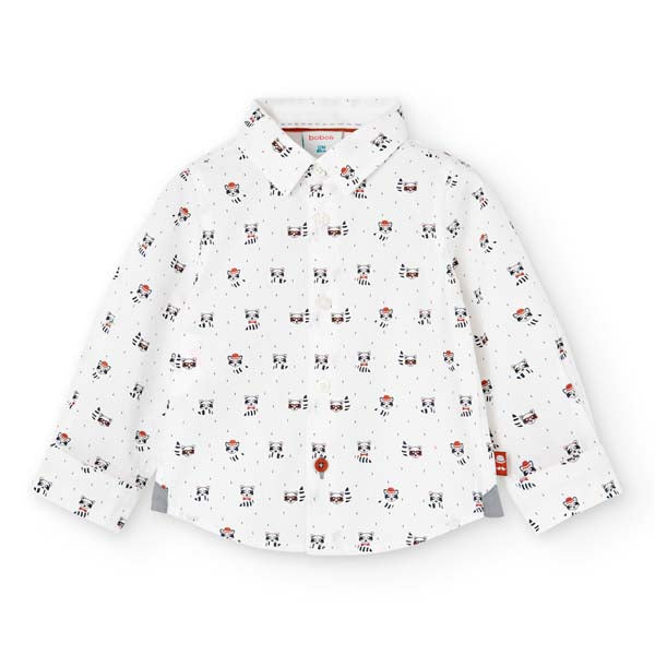 
Shirt from the Boboli children's clothing line, with oxford fabric and a small multicolor miniau...