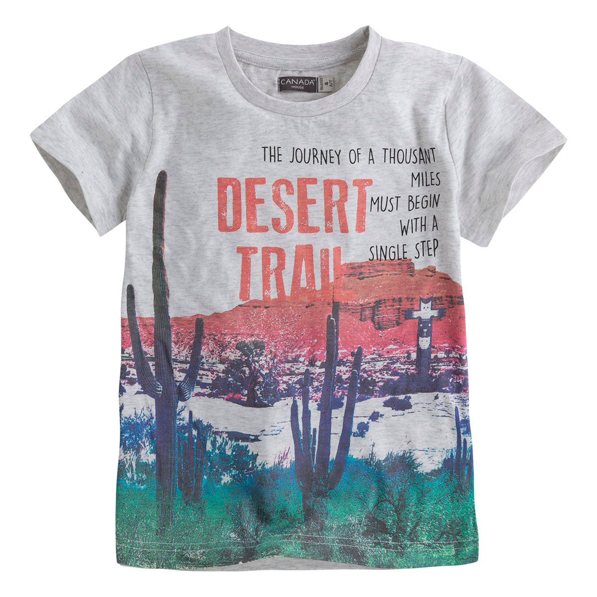 
  T-shirt from the children's clothing line Canada House, with colorful print on the
  front on ...