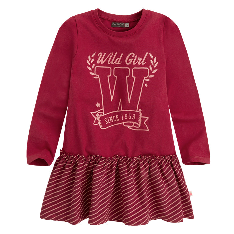 
  Dress from the Canada House Girl's Clothing line with wide striped skirt and
  solid-coloured ...