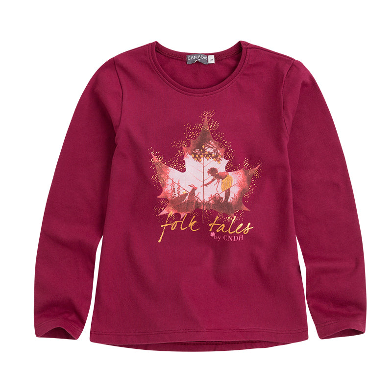 
  Long-sleeved T-shirt from the Girls' Clothing line with nice print
  gilded on the front.



 ...