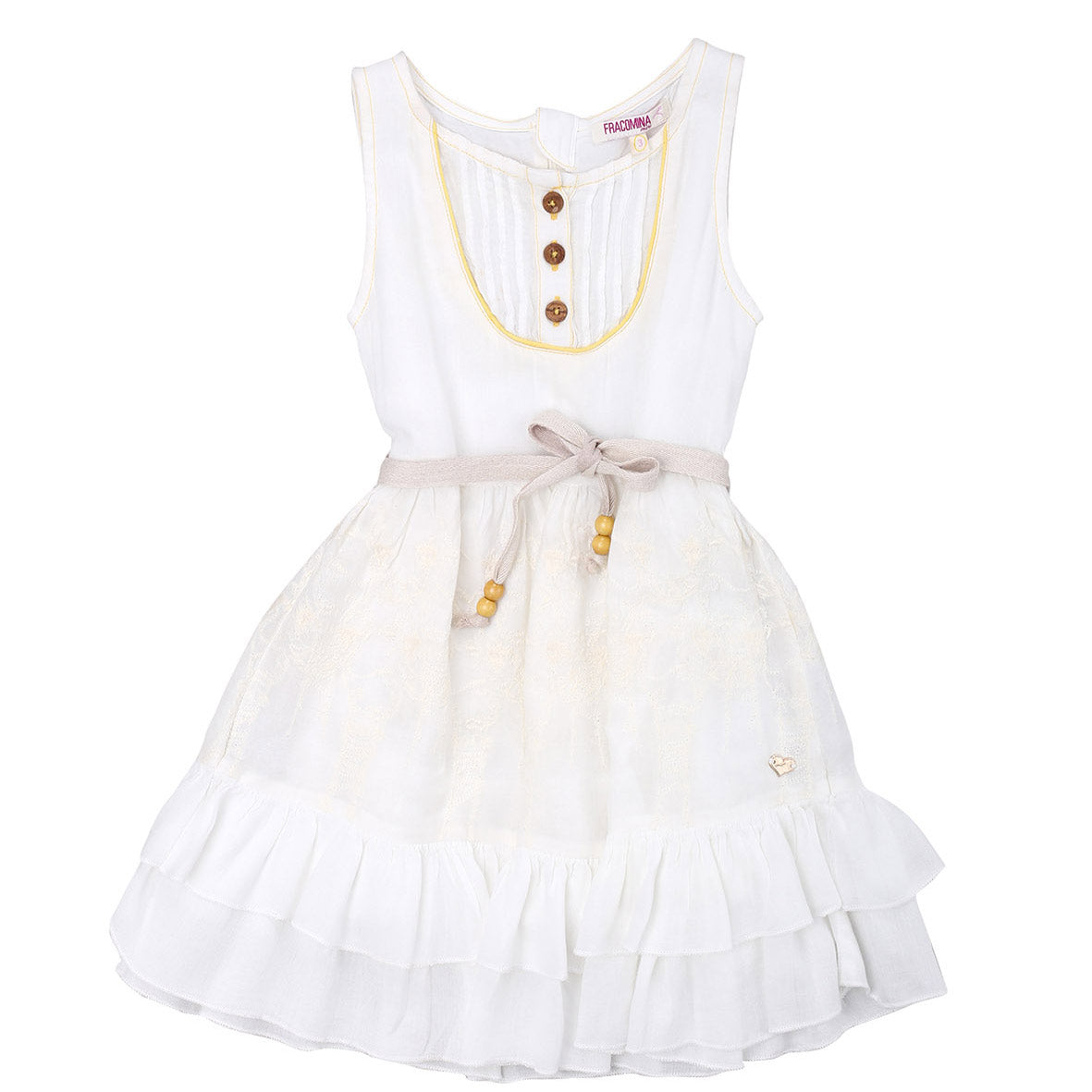 
  Sleeveless dress from the Fracomina Mini girl's clothing line, with neckline
  round, zipped a...