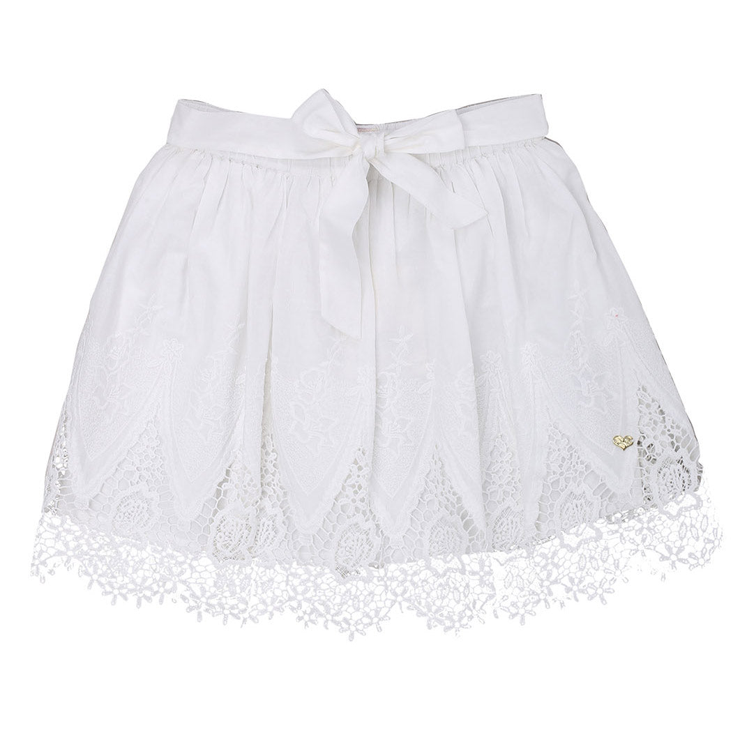 
  Elegant skirt from the Fracomina Mini girl's clothing line, with lace on the bottom
  and fabr...