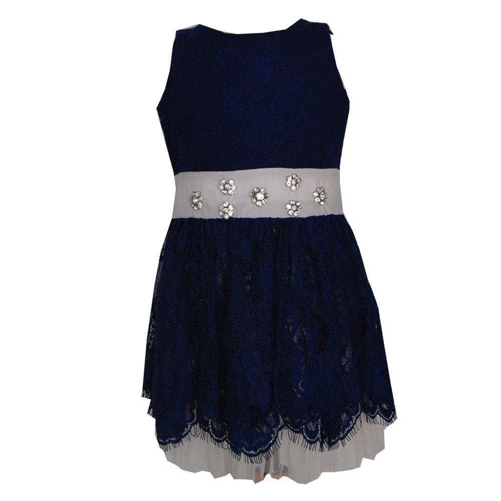 
  Elegant dress from the Fracomina Mini girl's clothing line; model without
  sleeves and round ...