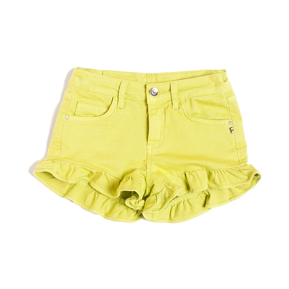 
Denim shorts, from the Fracomina Children's Clothing Line, with a drawstring at the bottom and a...