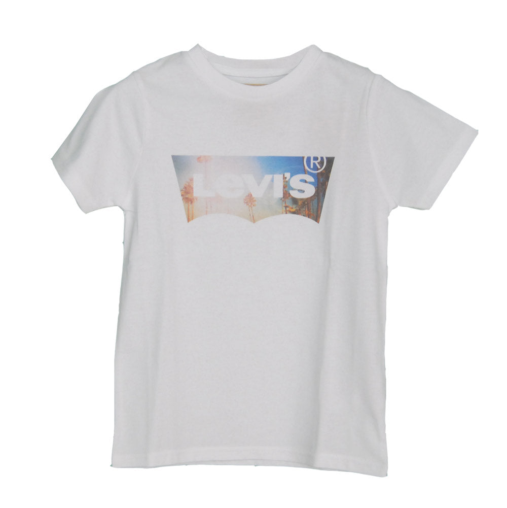 
  T-shirt from the children's clothing line Levis. Solid colour with coloured print
  on the fro...