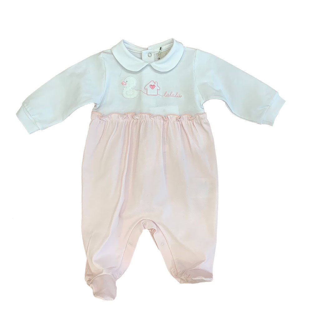
  Lalalu Girl's line sleepsuit in bicolor fantasy, with curly in the center and
  embroidery on ...