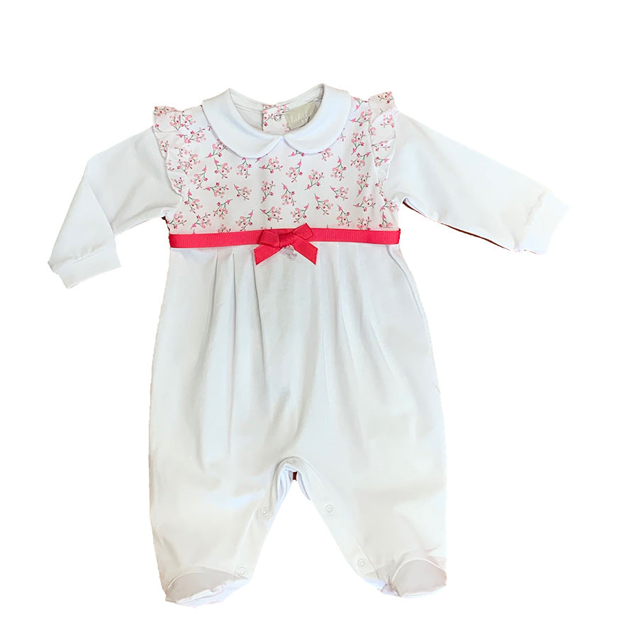
  Lalalu Girl's Lalalu line sleepsuit buttoned on the back and bottom with upper part
  in a flo...
