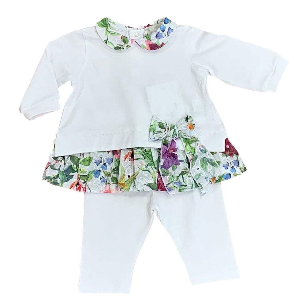 
Two-piece suit from the Lalalù Children's Clothing Line, with shirt collar and application on th...