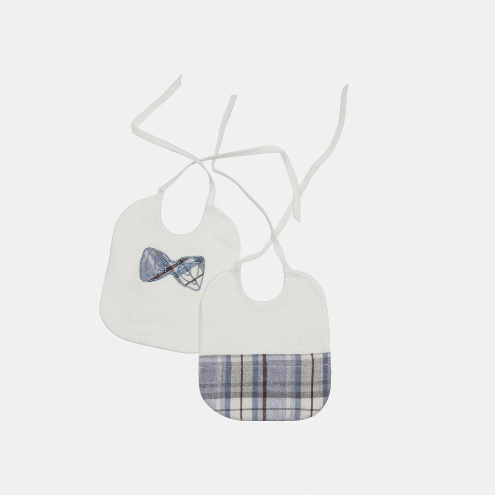 
Set of two square bibs from the lalalù Children's Line, with details in checked fabric.

Composi...