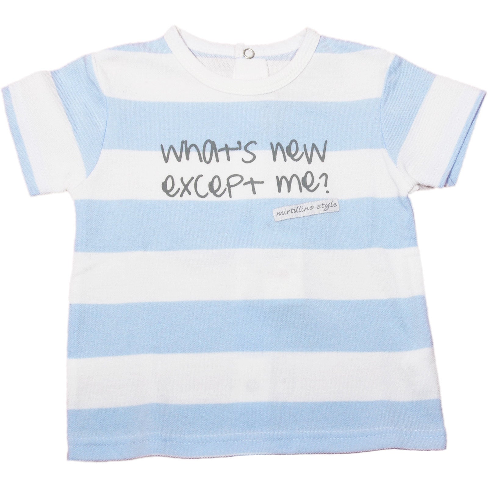 
  Short-sleeved T-shirt from the children's clothing line Mirtillo in piquet, buttoning on the b...