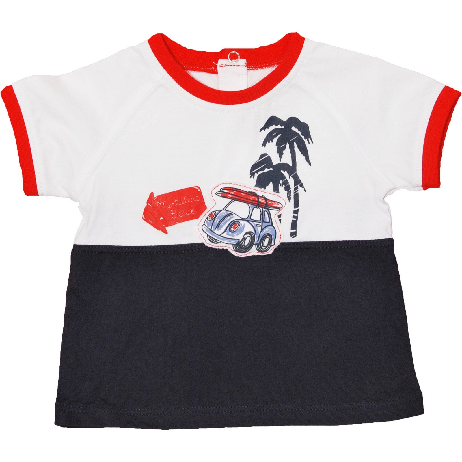 
  Short-sleeved cotton jersey T-shirt from the children's clothing line Mirtillo, back buttoning...