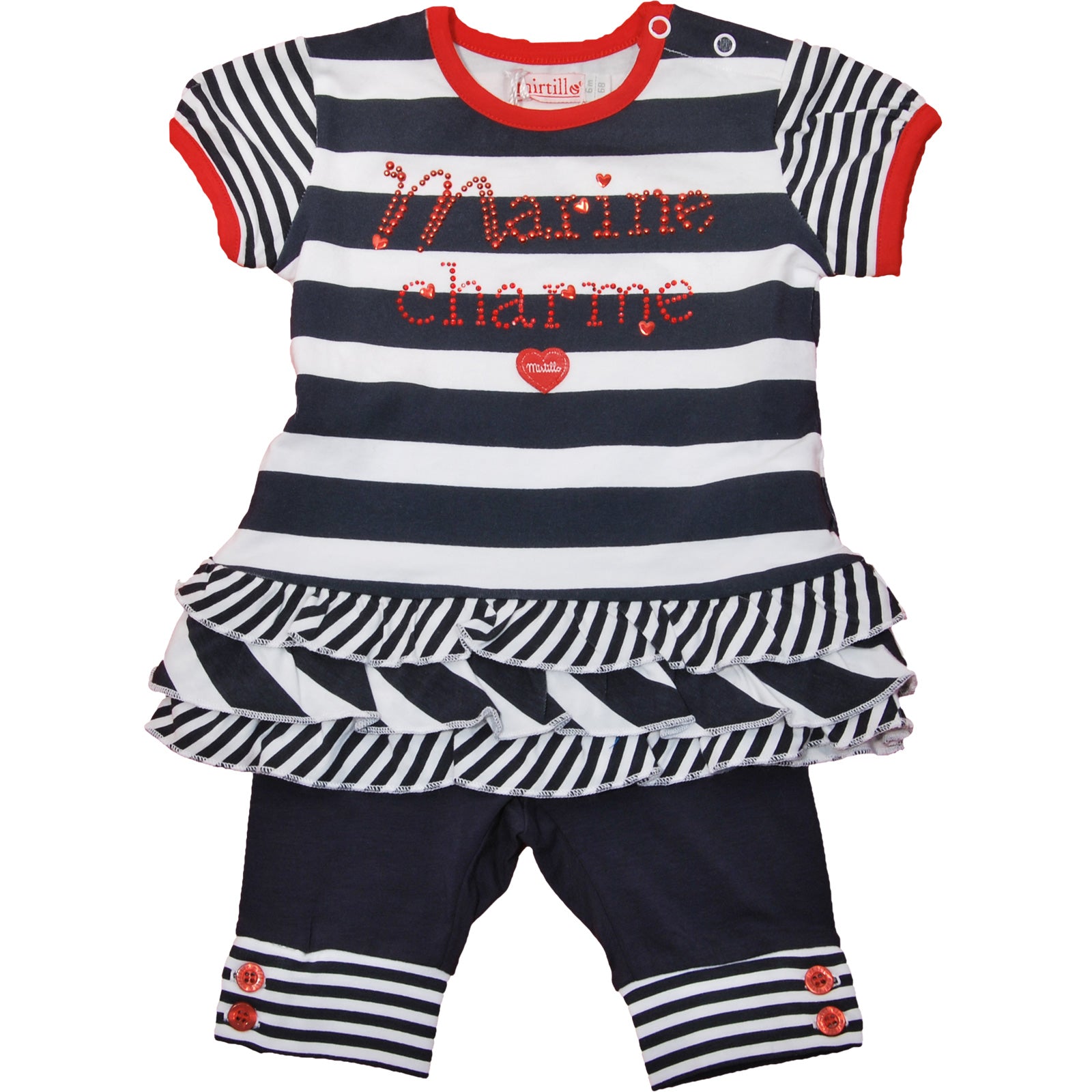 
  2 pcs. set from the girl's clothing line Mirtillo, composed of blouse and
  calf leggings. App...