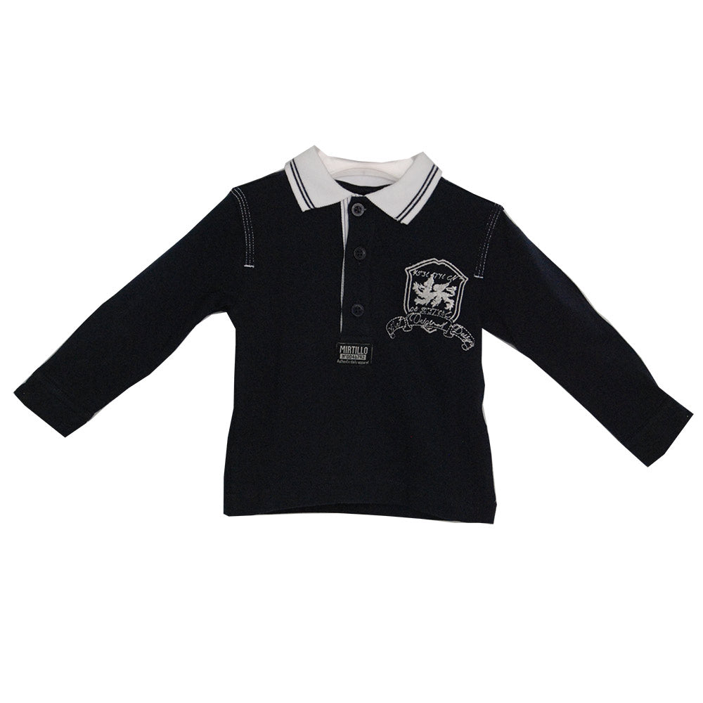 
  Long-sleeved polo shirt from the children's clothing line Mirtillo. Solid colour with
  contra...