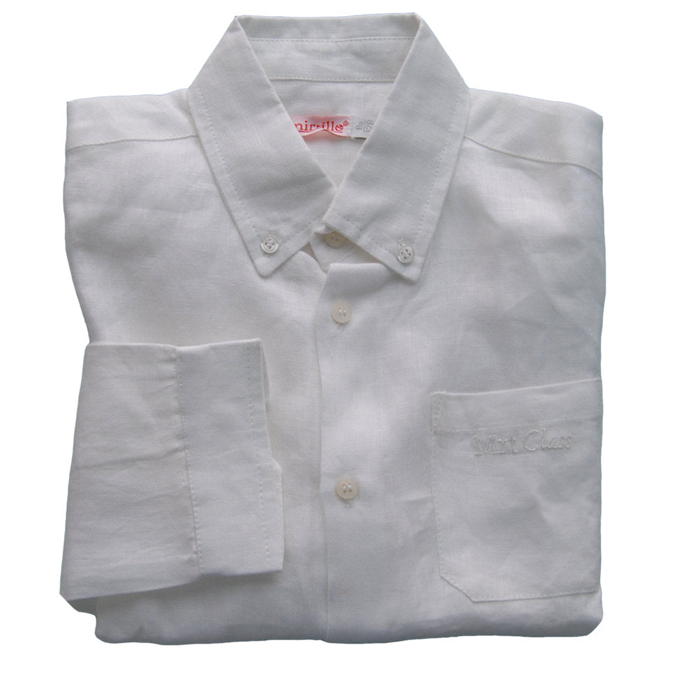 
  Linen shirt from the Mirtillo baby clothing line. Solid colour with pocket
  on the front. Lon...