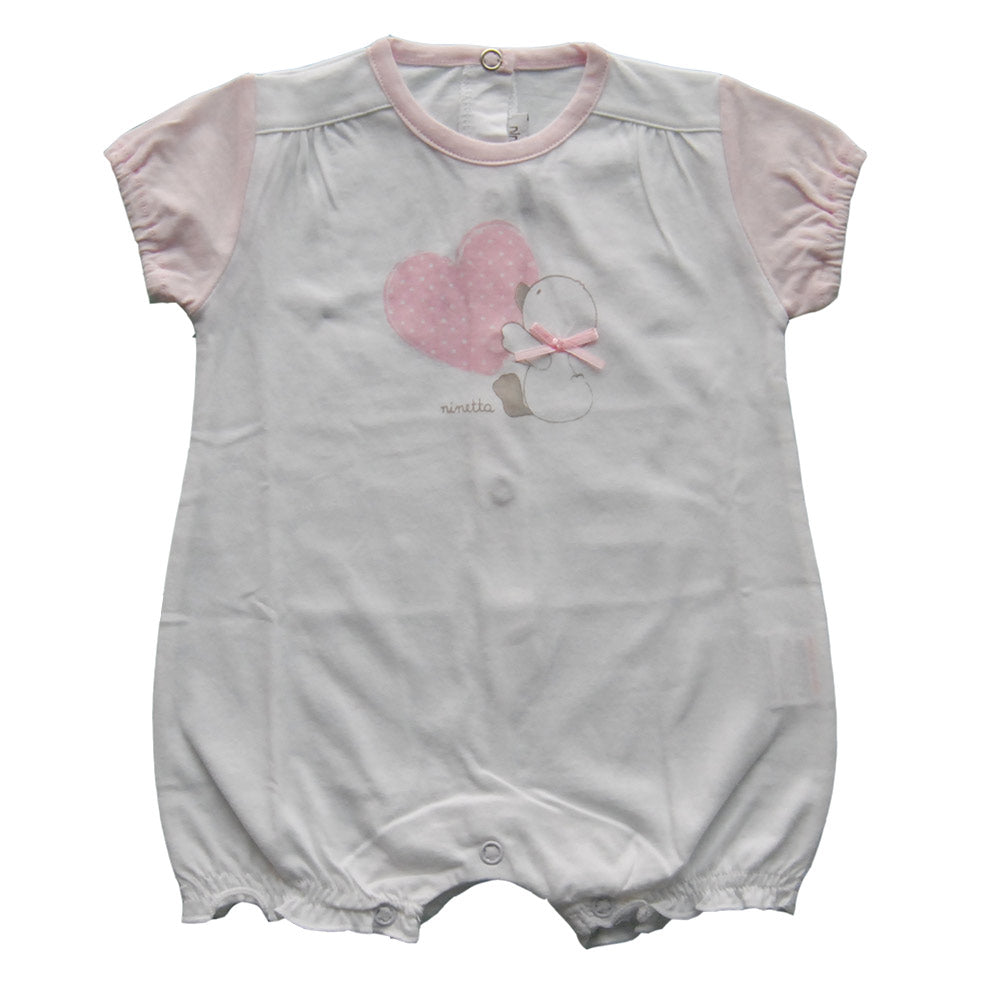 
  Ninetta's baby girl clothing line. Solid colour with refined
  print on the front. Contrasting...