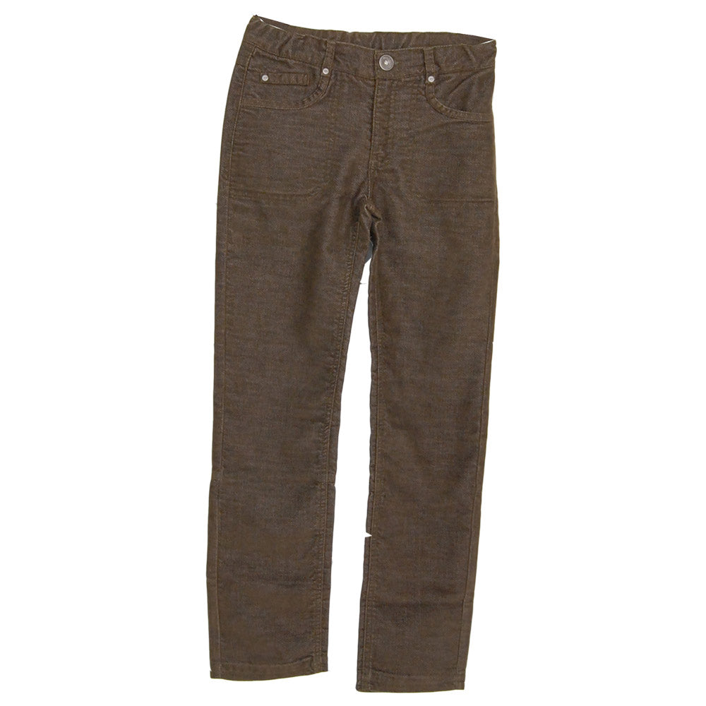 
  Velvet trousers from the Mirtillo girl's clothing line. Solid colour; pockets
  on the front a...