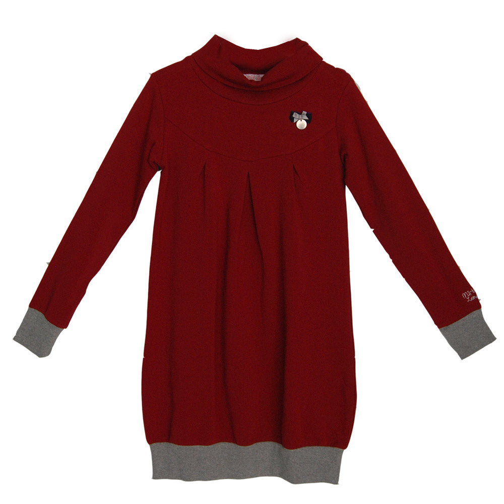
  Sweatshirt dress from the Mirtillo children's clothing line. Solid color with neckline
  soft....