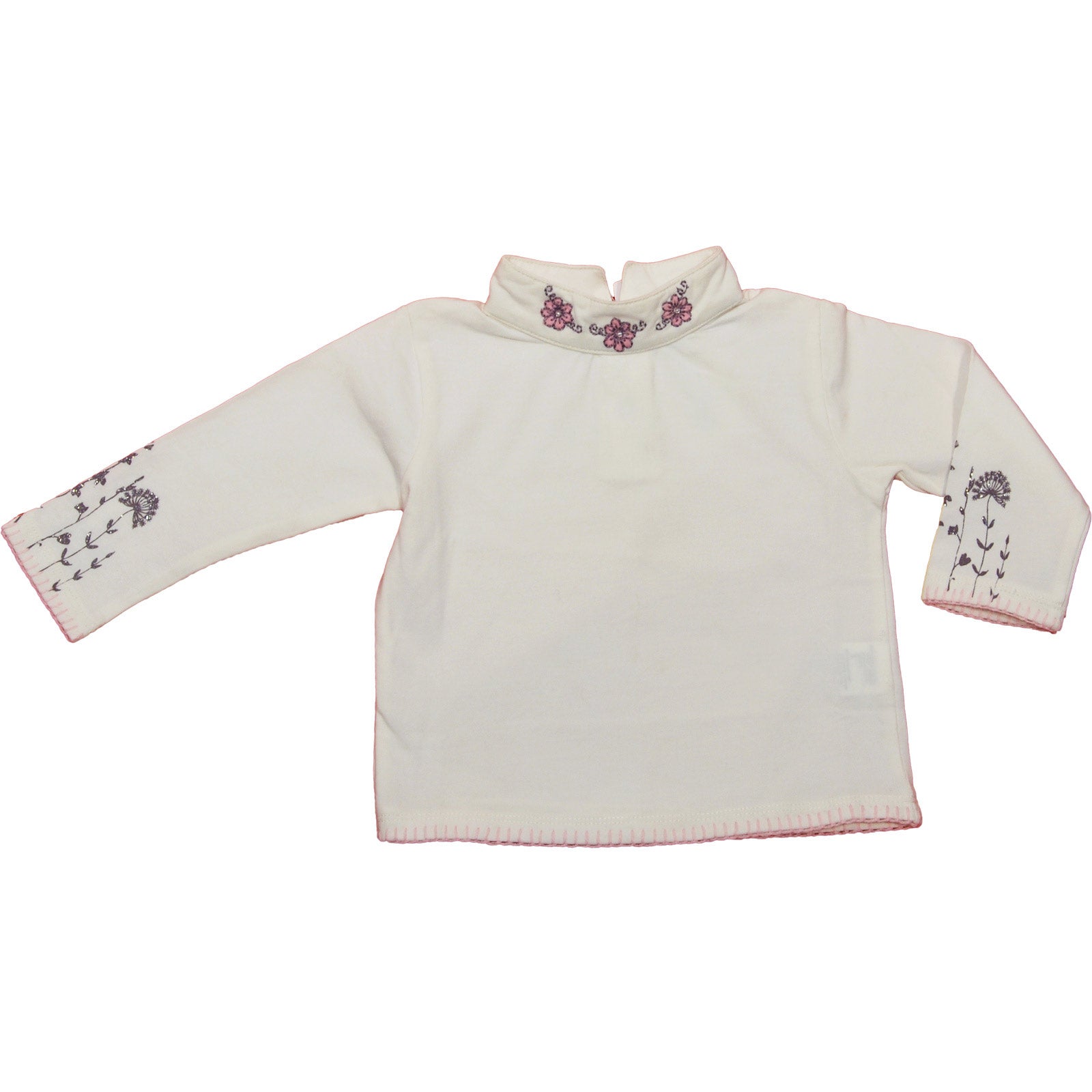 
  Little girl's wolfbird from the Mirtillo clothing line with embroideries and applications on t...