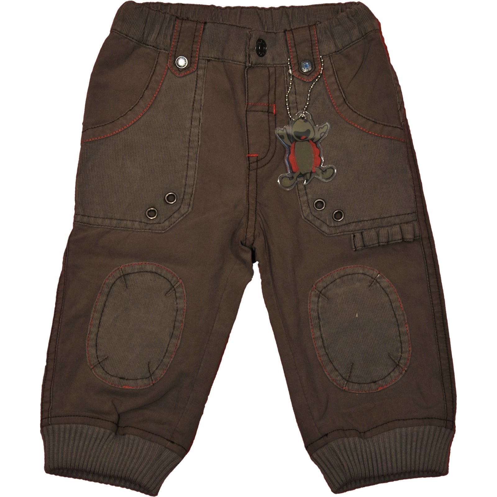 
  Trousers of the children's clothing line Mirtillo with patches on the knees, elastic at the an...