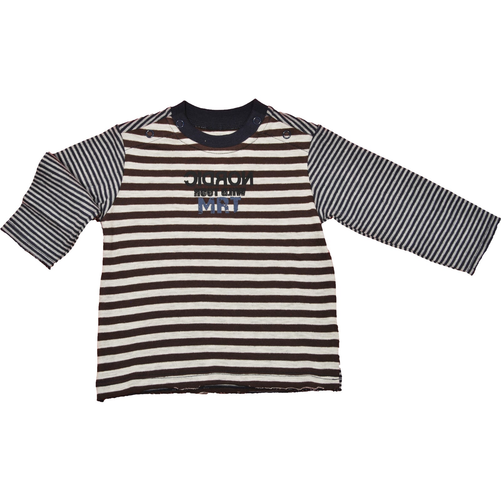 
  Long-sleeved T-shirt from the children's clothing line Mirtillo, striped pattern. Buttoning on...